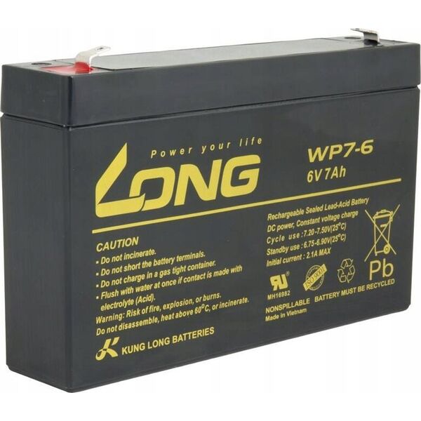 Avacom Avacom LONG 6V 7AH LEAD-ACID BATTERY F1 (WP7-6)