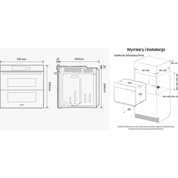 Piekarnik Samsung Įmontuojama orkaitė Samsung NV7B57508AB