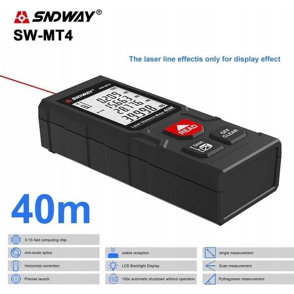 Sndway Sndway2 Lazerinis atstumo matuoklis iki 40m