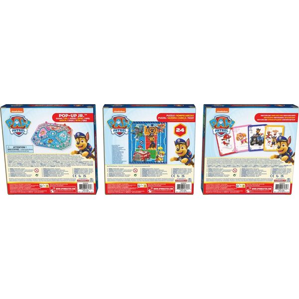 Spin Master Psi Patrol Zestaw 3 Gry PUZZLE POP-UP KARTY JUMBO