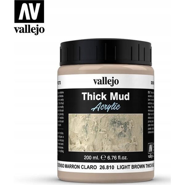 Vallejo Vallejo: 26.810 - Diorama FX - Thick Mud - Light Brown Mud (200 ml)