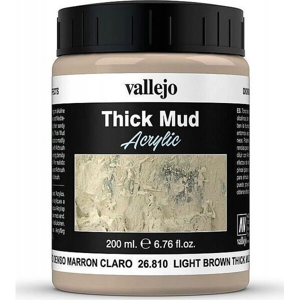 Vallejo Vallejo: 26.810 - Diorama FX - Thick Mud - Light Brown Mud (200 ml)