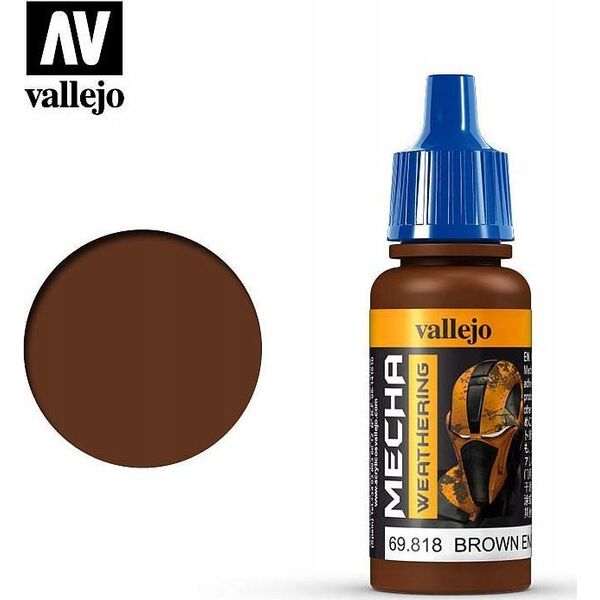 Vallejo Vallejo: 69.818 - Mecha Weathering - Brown Engine Soot (Matt) (17 ml)