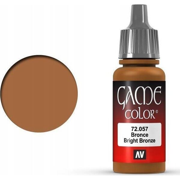 Vallejo Vallejo: 72.057 - Game Color - Metallic - Bright Bronze (18 ml)