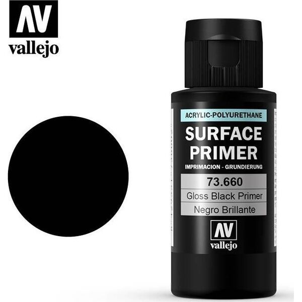 Vallejo Vallejo: 73.660 - Surface Primers - Gloss Black (60 ml)