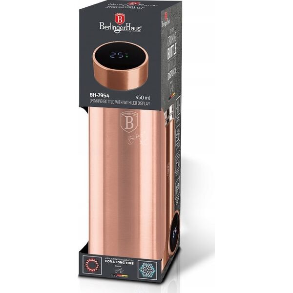 Berlinger Haus INTELIGENTNY TERMOS STALOWY 0.45L Z WSKAŹNIKIEM TEMPERATURY LED BERLINGER HAUS ROSE GOLD BH-7954