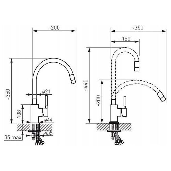 Bateria kuchenna Sourcing KITCHEN MIXER ZORBA BZR4B. BLACK