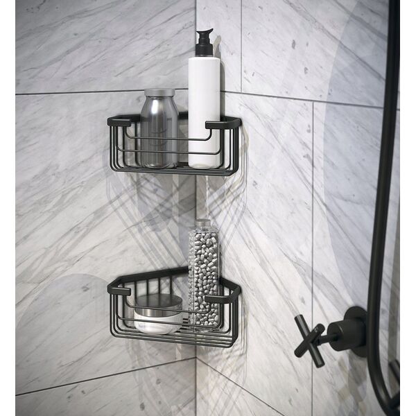 Koszyk prysznicowy Sourcing CORNER SHOWER BASKET BLACK