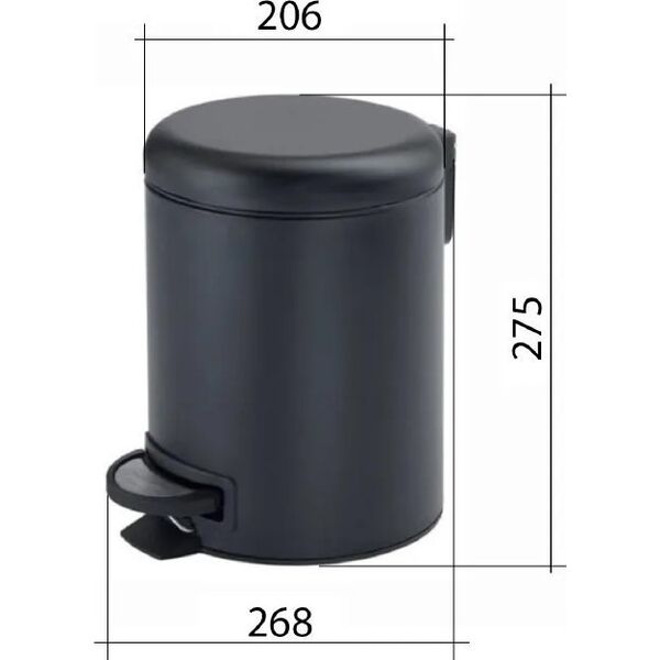Kosz na pranie Sapho PEDAL BIN 5L POTTY BLACK