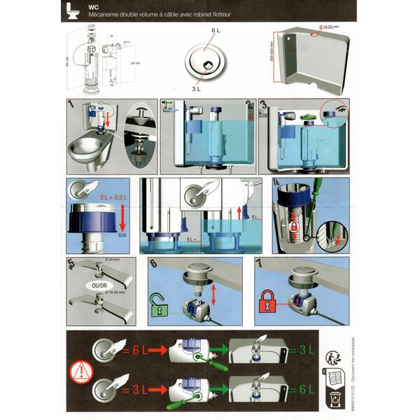 NICOL WATER FLUSH MECHANISM 3V10S