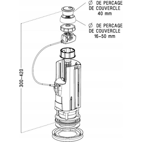 NICOL WATER FLUSH MECHANISM 3V10S