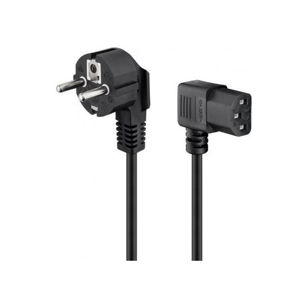 Kabel zasilający Goobay Przewód przyłączeniowy do urządzeń chłodniczych, obustronnie kątowy, 1,8 m, czarny - Długość kabla 1.8 m