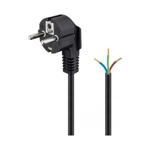 Kabel zasilający Goobay Kabel ochronny stykowy kątowy do montażu, 1,8 m, czarny - Długość kabla 1.8 m