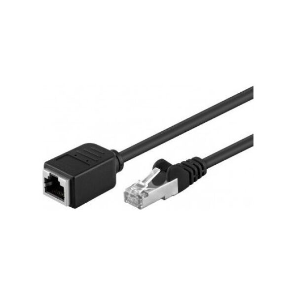 Goobay CAT 5e Kabel przedłużającyF/UTP, Czarny - Długość kabla 2 m
