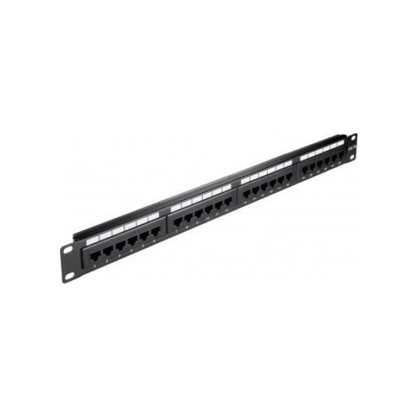 Goobay CAT 5e panel krosowy 19-calowy (48,3 cm), 24 porty - Klasa ekranowanie UTP