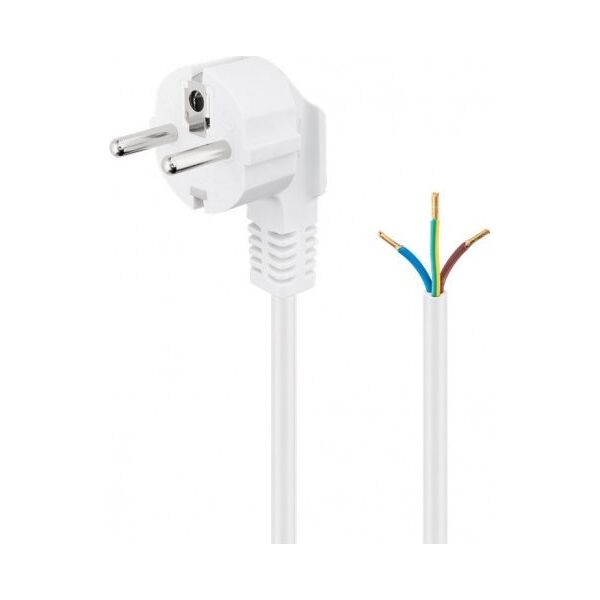 Kabel zasilający Goobay Kabel styków ochronnych kątowy do montażu, 1,5 m, biały - Długość kabla 1.5 m