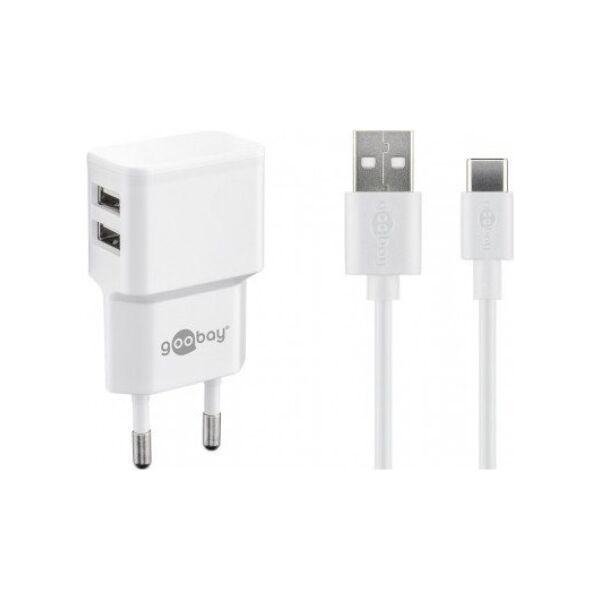 Ładowarka Goobay Zestaw do ładowania z dwoma USB-C 2,4 A