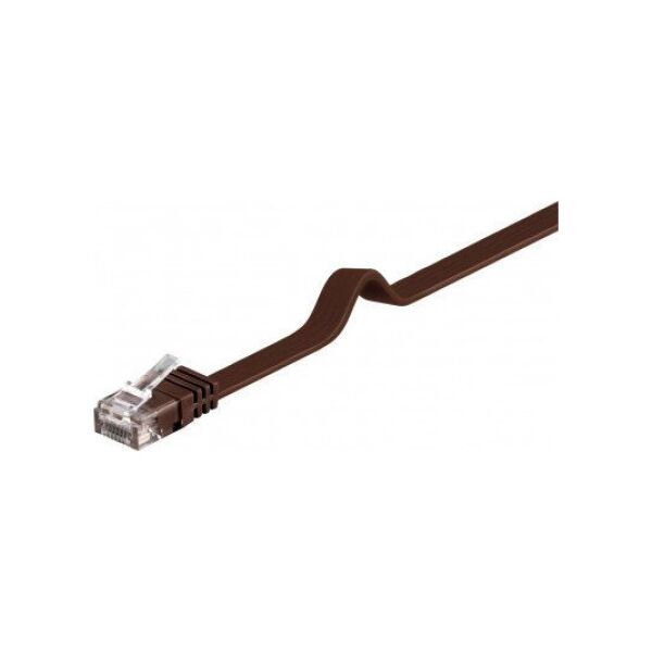 Triton CAT 6Płaska Kabel połączeniowy,U/UTP, Ciemnobrązowy - Długość kabla 0.5 m