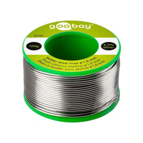 Goobay Cyna lutownicza bezołowiowa,  1,0 mm, rolka 100 g