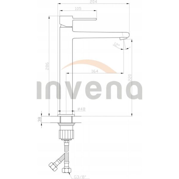 Bateria umywalkowa Sourcing HIGH WASHBASIN GLAMOUR INVEN TREND GOLD