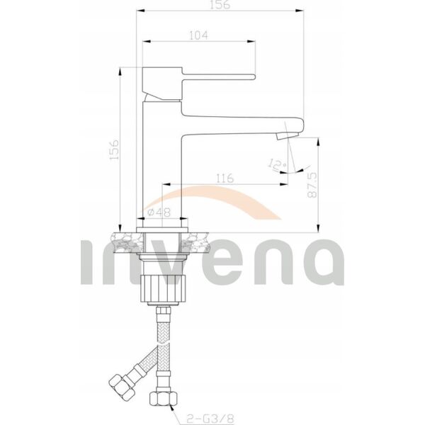 Bateria umywalkowa Sourcing WASHBASIN MIXER GLAMOUR INVEN TREND GOLD