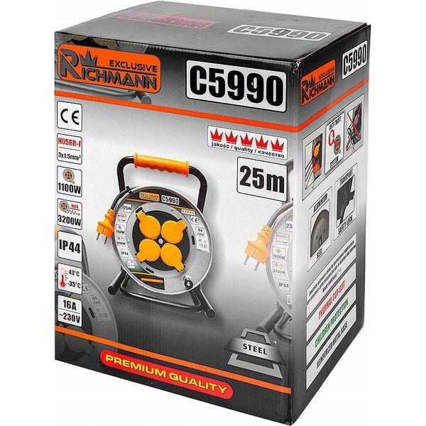 Corona Extension cord - coil "RICHMANN" 25 m 3 x 1.5