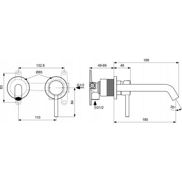 Bateria umywalkowa Ideal Standard Concealed basin mixer Ideal Standard Ceraline, A6938XG