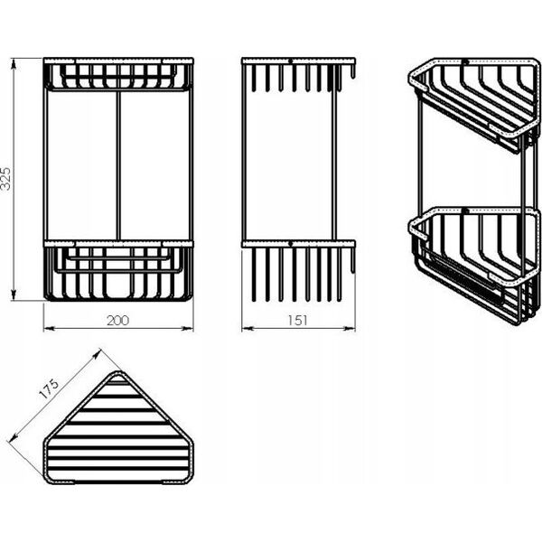 Koszyk prysznicowy Sourcing CORNER SHOWER BASKET MATT BALCK
