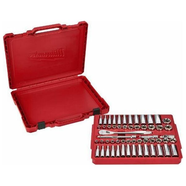 Milwaukee Set of heads with ratchet 3/8 56 pcs. Milwaukee