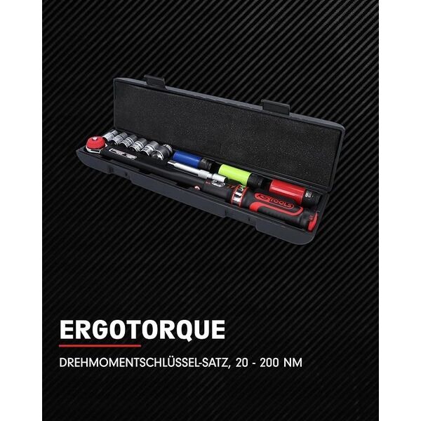 Sourcing 11-piece torque wrench and socket set KS TOOLS 20-200Nm 1/2&quot|