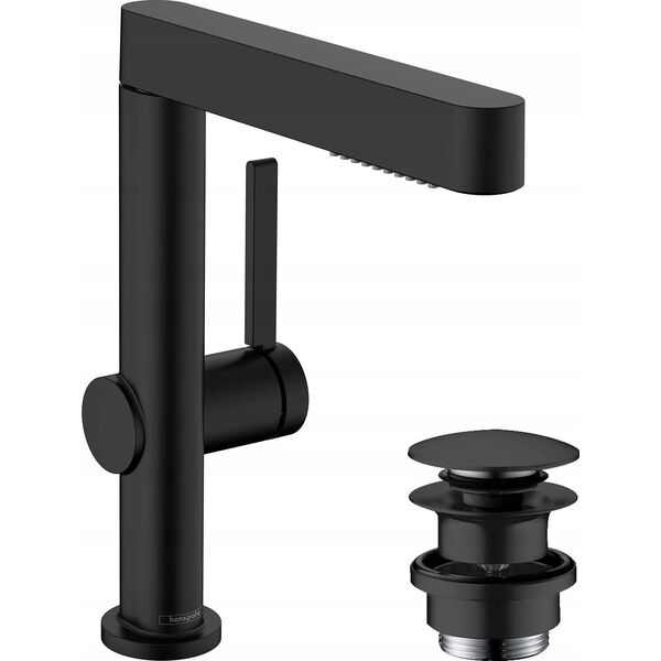 Bateria umywalkowa Hansgrohe Washbasin mixer with pull-out sprayer Hansgrohe Finoris 76063670, black matt