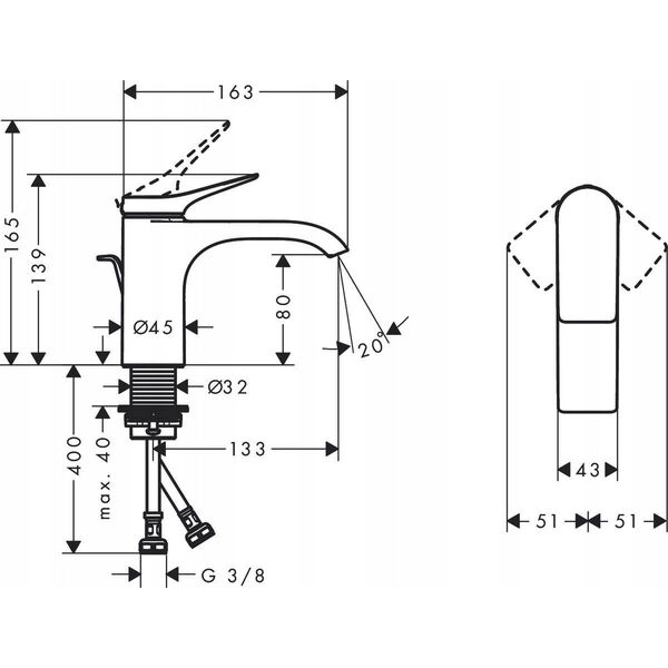 Bateria umywalkowa Hansgrohe Washbasin faucet Hansgrohe Vivenis 75010000