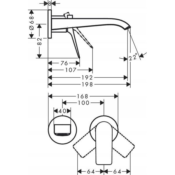 Bateria umywalkowa Hansgrohe Concealed washbasin mixer Hansgrohe Vivenis 75050000