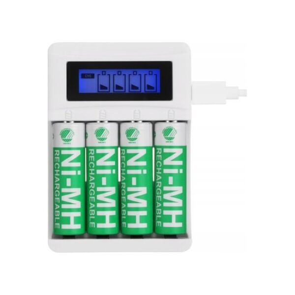 Ładowarka Deltaco USB Battery charger for 4xAA/AAA Ni-MH/N