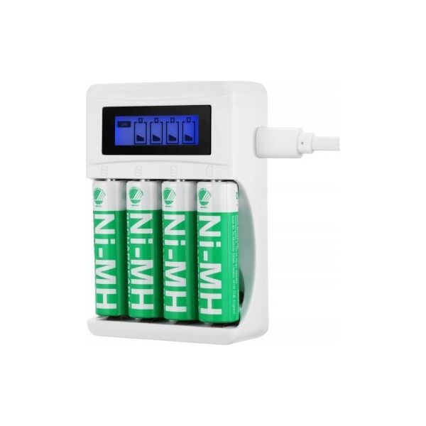 Ładowarka Deltaco USB Battery charger for 4xAA/AAA Ni-MH/N