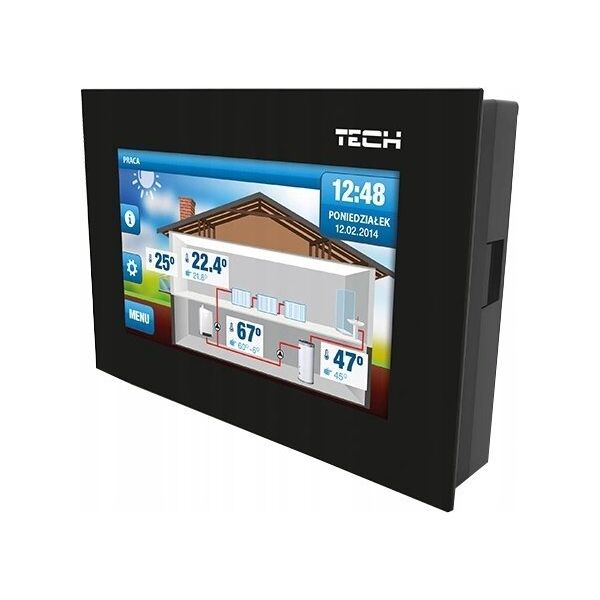 Tech Sterownik pokojowy ST-281 z komunikacją RS (szkło 2 mm) CZARNY