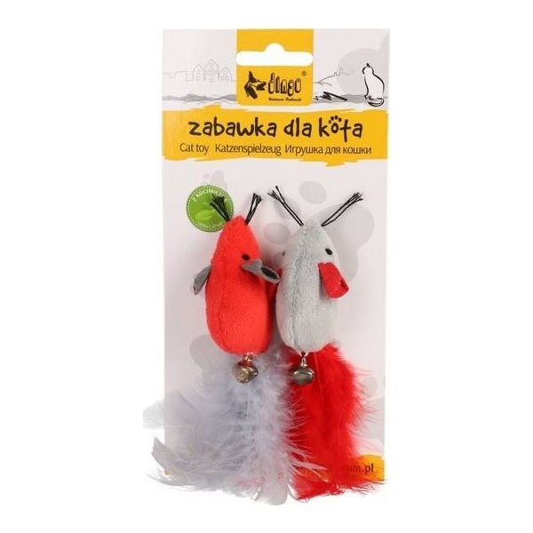 Dingo Dingo Zabawka dla kota - Love Myszki z piórkami 2szt
