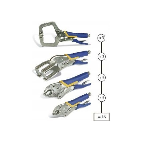 Sourcing Set of universal fixing pliers 16 pcs. GYS