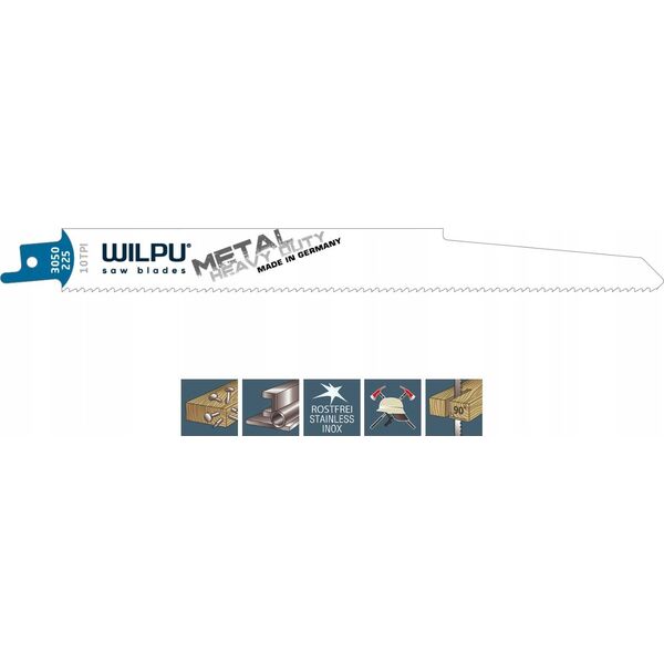 Wilpu The saws are stainless. for steel, wood with metal inserts WILPU 3050/225 3 pcs.