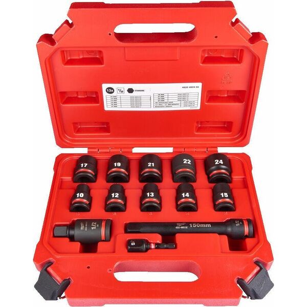Milwaukee MILWAUKEE SET OF IMPACT SOCKETS 1/2" 13 pcs.
