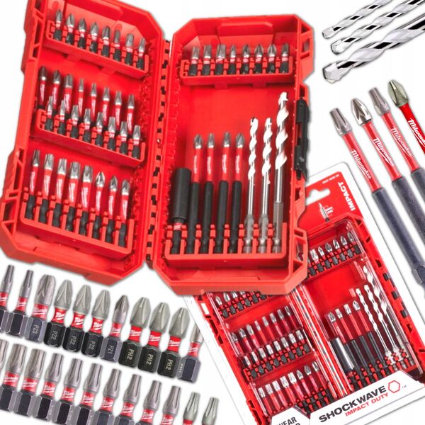 Wiertło Milwaukee MILWAUKEE SET OF DRILLS + TIPS 48 pcs Sh