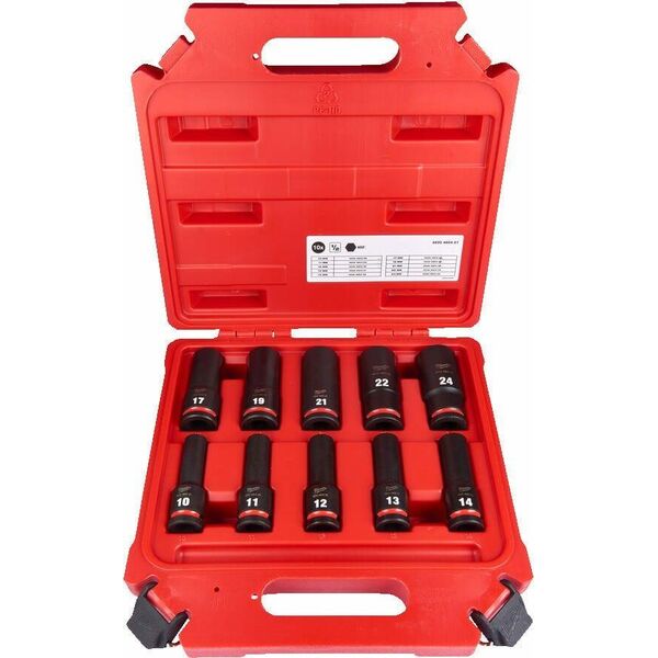Milwaukee 10 Piece Long Impact Head Set MILWAUKEE SHW 1/2&quot|