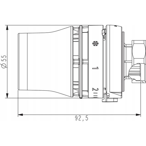 Danfoss Głowica Redia M30x1.5, czujnik wbudowany, "0"