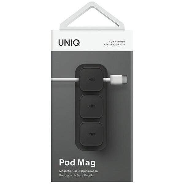 Podstawka Uniq UNIQ Pod Mag magnetyczny organizer do kabli + baza ciemnoszary/charcoal dark grey