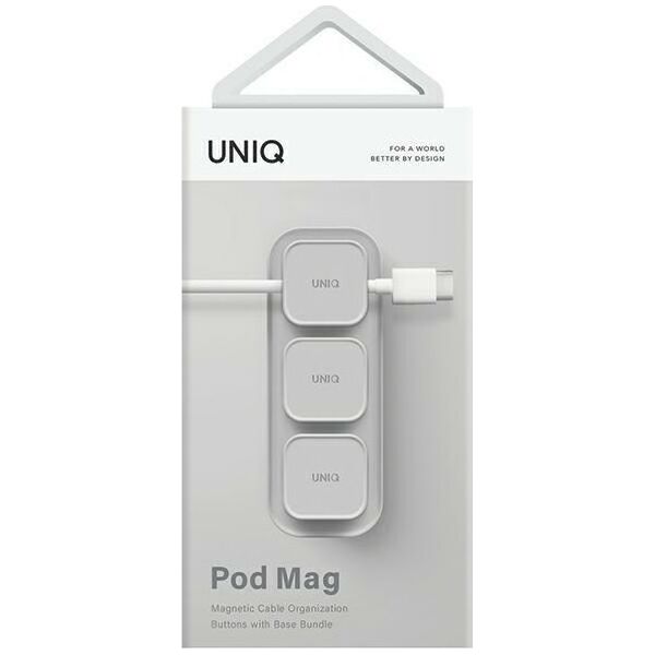 Podstawka Uniq UNIQ Pod Mag magnetyczny organizer do kabli + baza szary/chalk grey