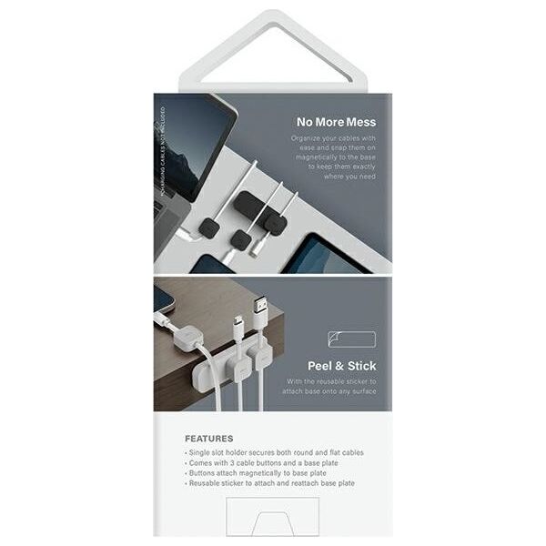 Podstawka Uniq UNIQ Pod Mag magnetyczny organizer do kabli + baza szary/chalk grey