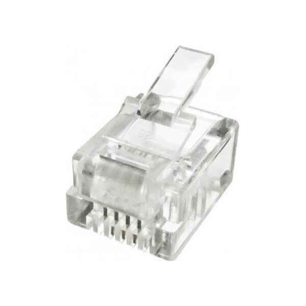 Triton Wtyk modularny WM6p4c (RJ-11) na przewód płaski, linkę 100 szt