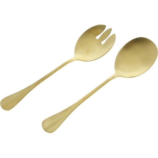 MPLCo Zestaw 2 el sztućce do sałatek  21 cm ZŁOTE