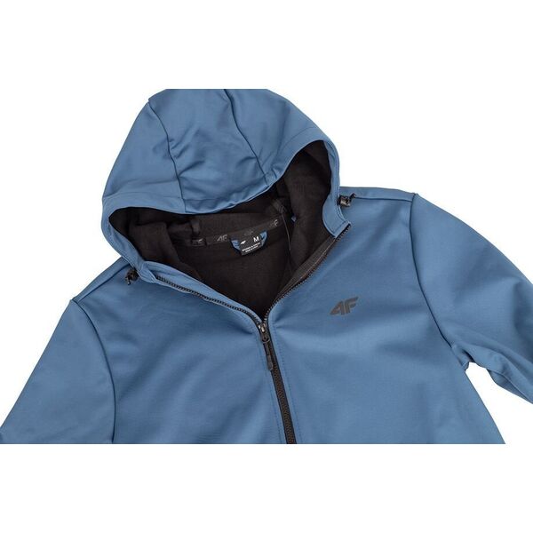 Kurtka męska 4f Kurtka przejściowa softshell z kapturem męska 4F membrana 5000 M156 denim 4FAW23TSOFM156 32S 2XL