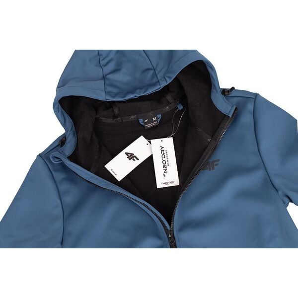 Kurtka męska 4f Kurtka przejściowa softshell z kapturem męska 4F membrana 5000 M156 denim 4FAW23TSOFM156 32S 2XL